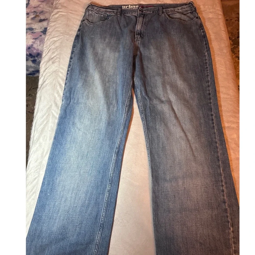 Urban Pipeline Loose Straight Leg Jeans Mens 38x34 Medium Wash Blue Denim Y2K